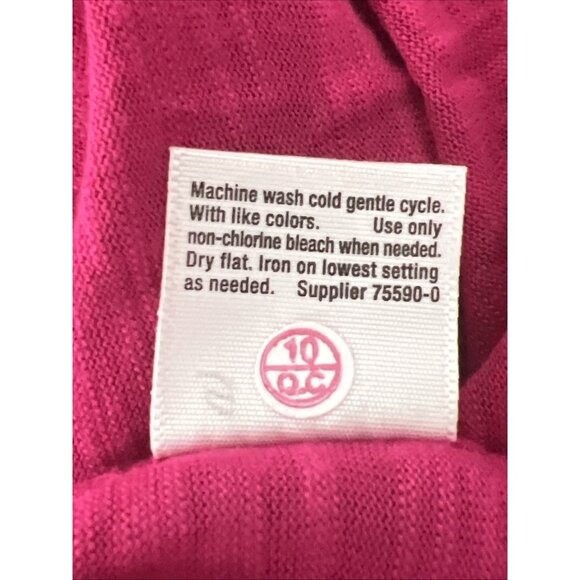 ana A New Approach XL Top Womens Sleeveless Ruffled V-Neck Fuchsia Pink - Picture 9 of 9